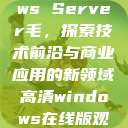 日本Windows Server毛，探索技术前沿与商业应用的新领域高清windows在线版观看  第1张