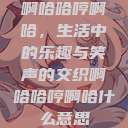 啊哈哈哼啊哈，生活中的乐趣与笑声的交织啊哈哈哼啊哈什么意思  第1张