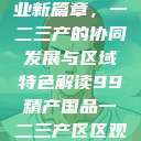 探索中国产业新篇章，一二三产的协同发展与区域特色解读99精产国品一二三产区区观看  第1张
