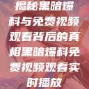 揭秘黑暗爆料与免费视频观看背后的真相黑暗爆料免费视频观看实时播放  第1张