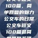 公交车短文100篇，简单回复的魅力
公交车的日常公交车短文100篇最简单回复苏晴  第1张