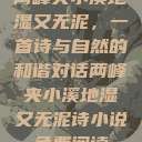 两峰夹小溪地湿又无泥，一首诗与自然的和谐对话两峰夹小溪地湿又无泥诗小说免费阅读  第1张