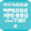 性行为后出血的可能原因免费的行情网站www下载大全  第1张