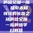 啊哈又加一指，探索未知领域的惊喜之旅啊哈又加一指啊哈李白韩信  第1张