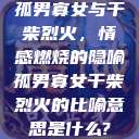 孤男寡女与干柴烈火，情感燃烧的隐喻孤男寡女干柴烈火的比喻意思是什么?  第1张