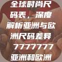 全球时尚尺码表，深度解析亚洲与欧洲尺码差异 7777777亚洲和欧洲  第1张