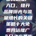探索十大免费网站推广入口，提升品牌曝光与流量增长的关键策略十大免费网站推广入口之必备指南  第1张