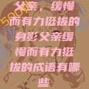 父亲，缓慢而有力挺拔的身影父亲缓慢而有力挺拔的成语有哪些  第1张