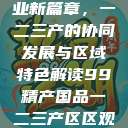 探索中国产业新篇章，一二三产的协同发展与区域特色解读99精产国品一二三产区区观看  第1张