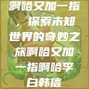 啊哈又加一指，探索未知世界的奇妙之旅啊哈又加一指啊哈李白韩信  第1张