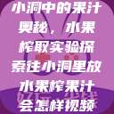 小洞中的果汁奥秘,水果榨取实验探索往小洞里放水果榨果汁会怎样视频 第1张 小洞中的果汁奥秘,水果榨取实验探索往小洞里放水果榨果汁会怎样视频 第1张