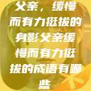 父亲，缓慢而有力挺拔的身影父亲缓慢而有力挺拔的成语有哪些  第1张
