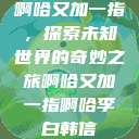 啊哈又加一指，探索未知世界的奇妙之旅啊哈又加一指啊哈李白韩信  第1张
