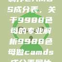 制作CAMDS成分表，关于9988色母的专业解析9988色母做camds成分表图片  第1张