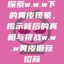 探索w.w.w下的黄皮现象，揭示背后的真相与挑战w.w.w黄皮磨菇招商  第1张