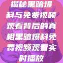 揭秘黑暗爆料与免费视频观看背后的真相黑暗爆料免费视频观看实时播放  第1张