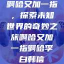 啊哈又加一指，探索未知世界的奇妙之旅啊哈又加一指啊哈李白韩信  第1张