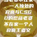 当老婆不在家，一人独处的寂寞与CSGO的慰藉老婆不在家一个人寂寞王者文案  第1张
